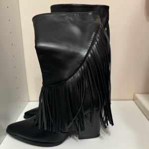 Black Fringe Cowboy Boots